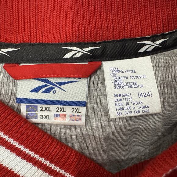 Reebok 90s Pullover Windbreaker Vest Men’s 2XL Red NWT V-Neck - Picture 5 of 7